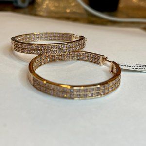 Je T'aime Rose Gold Hoop Earrings (Amethyst)